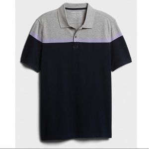 Banana Republic Organic Cotton Chest Stripe Pique Polo